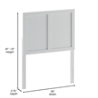 Pemberly Row Contemporary Full Size 3 Panel Wooden Headboard in White