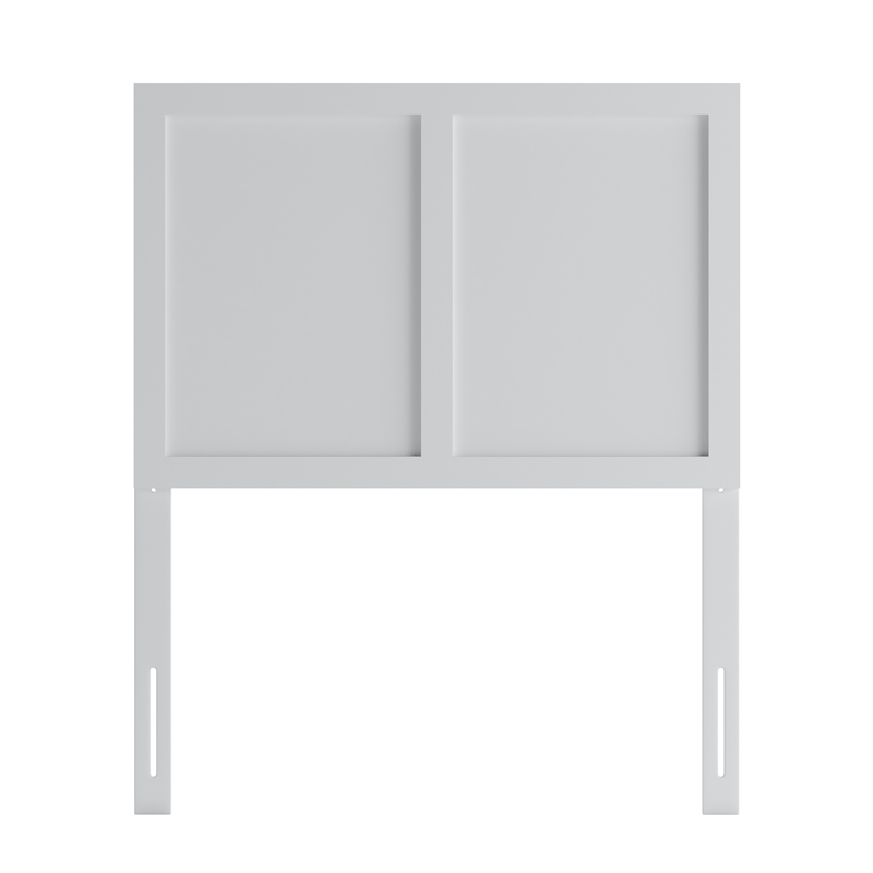 Pemberly Row Contemporary Full Size 3 Panel Wooden Headboard in White