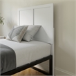 Pemberly Row Contemporary Full Size 3 Panel Wooden Headboard in White