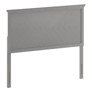 Pemberly Row Contemporary Full Size Herringbone Wooden Headboard in Gray Wash