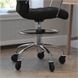 Pemberly Row Drafting Chair with Roller Wheels and Adjustable Foot Ring in Black