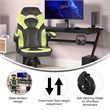 Pemberly Row Office Gaming Chair with Skater Wheels and Flip Up Arms in Green