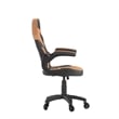 Pemberly Row Office Gaming Chair with Skater Wheels and Flip Up Arms in Orange
