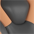 Pemberly Row Office Gaming Chair with Skater Wheels and Flip Up Arms in Orange