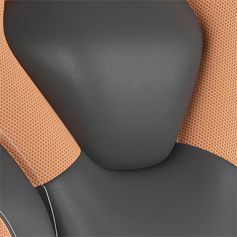 Pemberly Row Office Gaming Chair with Skater Wheels and Flip Up Arms in Orange