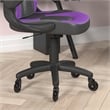 Pemberly Row Office Gaming Chair with Skater Wheels and Flip Up Arms in Purple