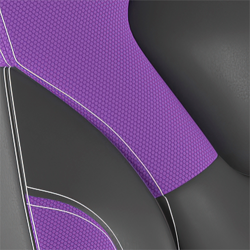 Pemberly Row Office Gaming Chair with Skater Wheels and Flip Up Arms in Purple