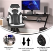 Pemberly Row Office Gaming Chair with Skater Wheels and Flip Up Arms in White
