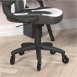 Pemberly Row Office Gaming Chair with Skater Wheels and Flip Up Arms in White