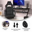 Pemberly Row Office Gaming Chair with Skater Wheels and Reclining Arms in Black
