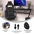 Pemberly Row Office Gaming Chair with Skater Wheels and Reclining Arms in Black