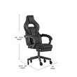 Pemberly Row Office Gaming Chair with Skater Wheels and Reclining Arms in Black
