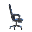 Pemberly Row Office Gaming Chair with Skater Wheels and Reclining Arms in Blue