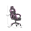 Pemberly Row Office Gaming Chair with Skater Wheels and Reclining Arms in Purple