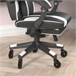 Pemberly Row Office Gaming Chair with Skater Wheels and Reclining Arms in White
