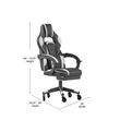 Pemberly Row Office Gaming Chair with Skater Wheels and Reclining Arms in White