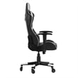 Pemberly Row Office Gaming Chair with Roller Wheels and Reclining Back in Black