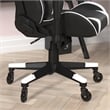 Pemberly Row Office Gaming Chair with Roller Wheels and Reclining Back in Black