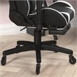 Pemberly Row Gaming Chair with Roller Wheels Reclining Arms & Footrest in Black