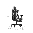 Pemberly Row Gaming Chair with Roller Wheels Reclining Arms & Footrest in Black