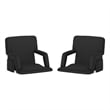 Pemberly Row 2-Pack Reclining Backpack Padded Stadium Chairs with Armrests