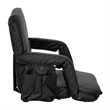 Pemberly Row Extra Wide Reclining Backpack Stadium Chair with Armrests in Black