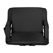 Pemberly Row Extra Wide Reclining Backpack Stadium Chair with Armrests in Black