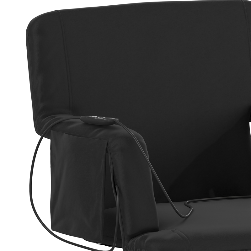 Pemberly Row Extra Wide Foldable Reclining Heated Stadium Chair with Straps