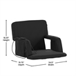 Pemberly Row Extra Wide Foldable Reclining Heated Stadium Chair with Straps