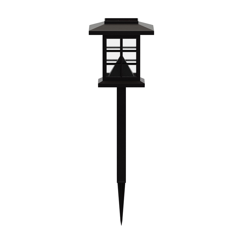 Pemberly Row Lantern Design Solar Powered LED Landscape Lights in Brown