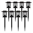 Pemberly Row Lantern Design Solar Powered LED Landscape Lights in Brown