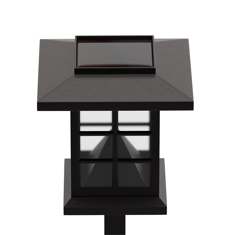 Pemberly Row Lantern Design Solar Powered LED Landscape Lights in Brown