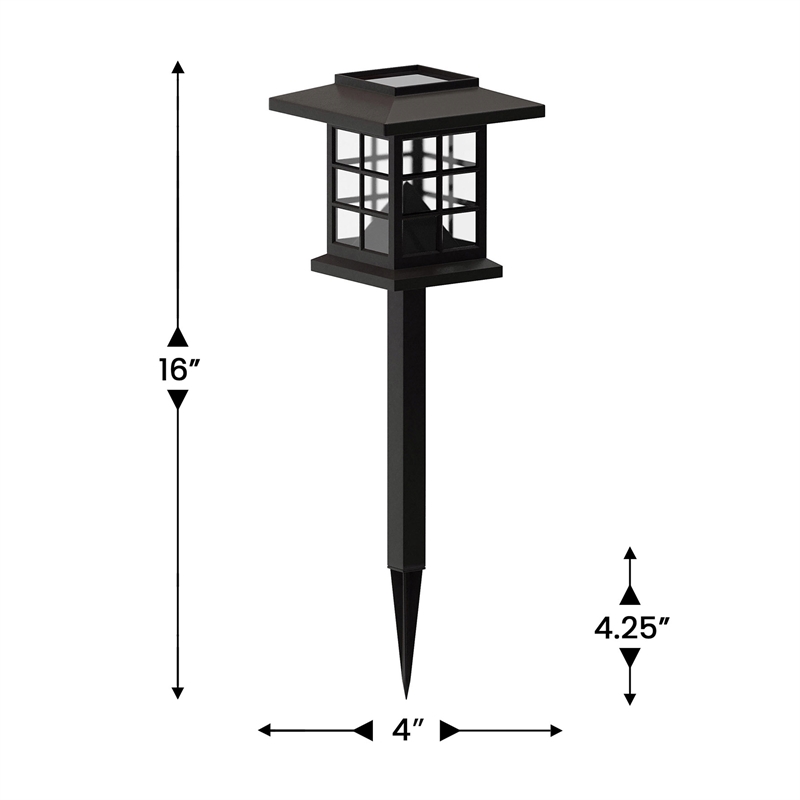Pemberly Row Lantern Design Solar Powered LED Landscape Lights in Brown