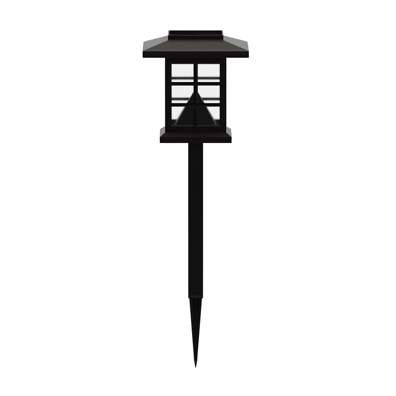 Pemberly Row Lantern Design Solar Powered LED Landscape Lights in Brown