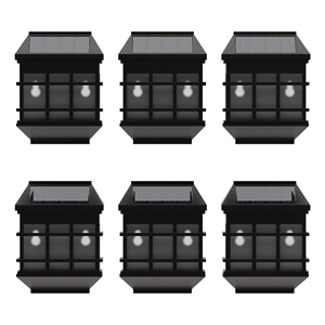 Pemberly Row Solar Powered Wall Mount LED Lights for Decks and Fences in Brown