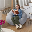 Pemberly Row Large Faux Sherpa Refillable Bean Bag Chair for Kids & Teens - Gray