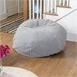 Pemberly Row Large Faux Sherpa Refillable Bean Bag Chair for Kids & Teens - Gray