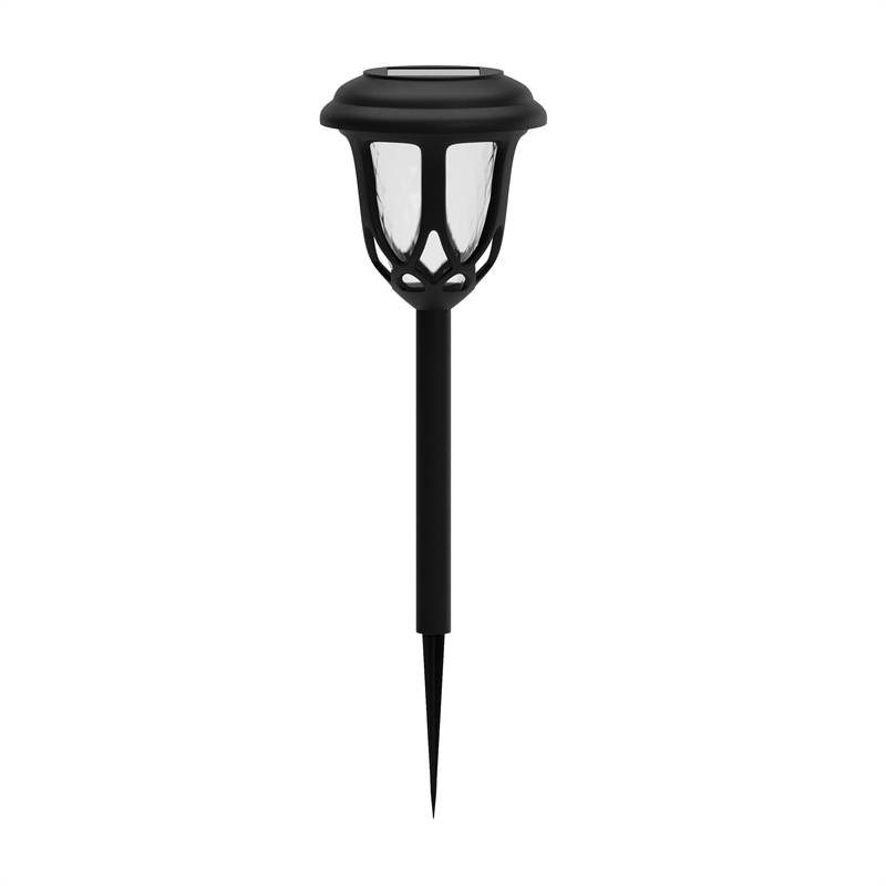 Pemberly Row All-Weather Tulip Design Solar LED Garden & Pathway Lights in Black