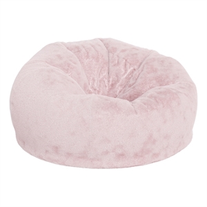 Pemberly Row Oversized Blush Furry Refillable Bean Bag Chair for All Ages