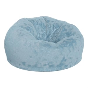 Pemberly Row Oversized Teal Furry Refillable Bean Bag Chair for All Ages