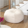 Pemberly Row Large Faux Sherpa Refillable Bean Bag Chair for Kids and Teens