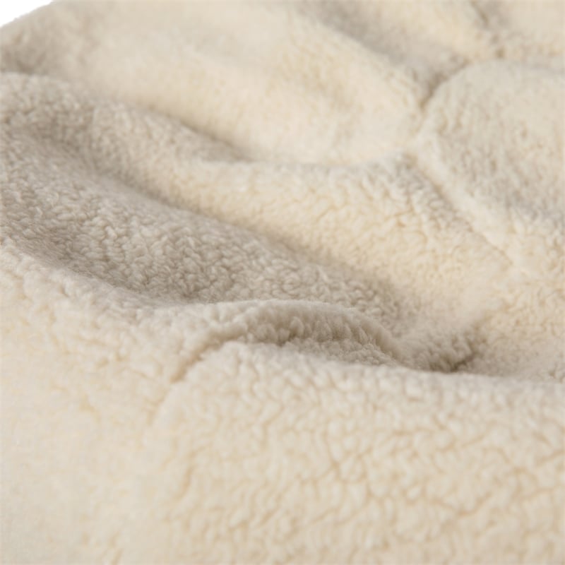 Pemberly Row Large Faux Sherpa Refillable Bean Bag Chair for Kids and Teens