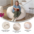 Pemberly Row Large Faux Sherpa Refillable Bean Bag Chair for Kids and Teens