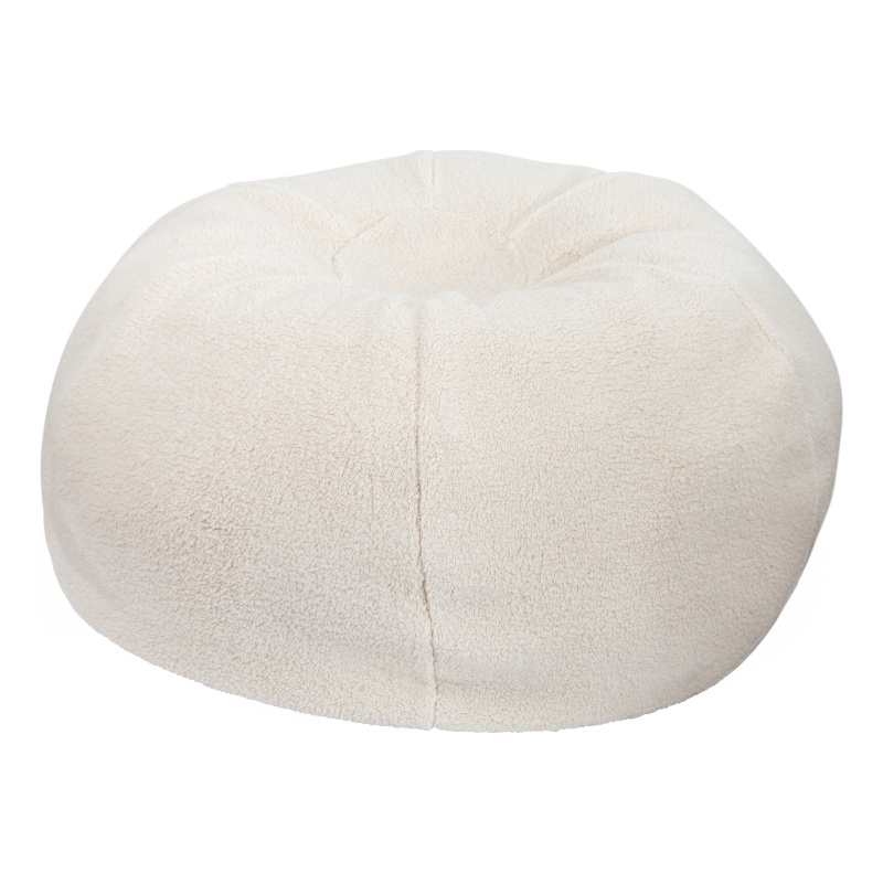 Pemberly Row Large Faux Sherpa Refillable Bean Bag Chair for Kids and Teens