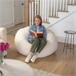 Pemberly Row Large Faux Sherpa Refillable Bean Bag Chair for Kids and Teens