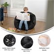 Pemberly Row Small Black Furry Refillable Bean Bag Chair for Kids and Teens