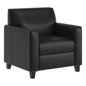 Pemberly Row Reception Chair with AC/USB/USB-C Charging Ports in Black