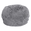 Pemberly Row Small Gray Furry Refillable Bean Bag Chair for Kids and Teens