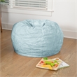 Pemberly Row Small Teal Furry Refillable Bean Bag Chair for Kids and Teens