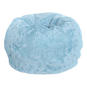 Pemberly Row Small Teal Furry Refillable Bean Bag Chair for Kids and Teens
